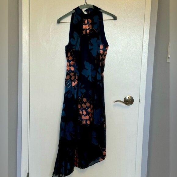 Reiss Navy Lake Floral Burnout Dress - Picture 3 of 8